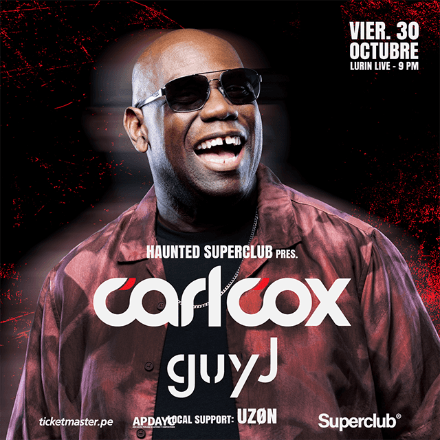Portada de Carl Cox en Lima 2026 - Haunted Superclub